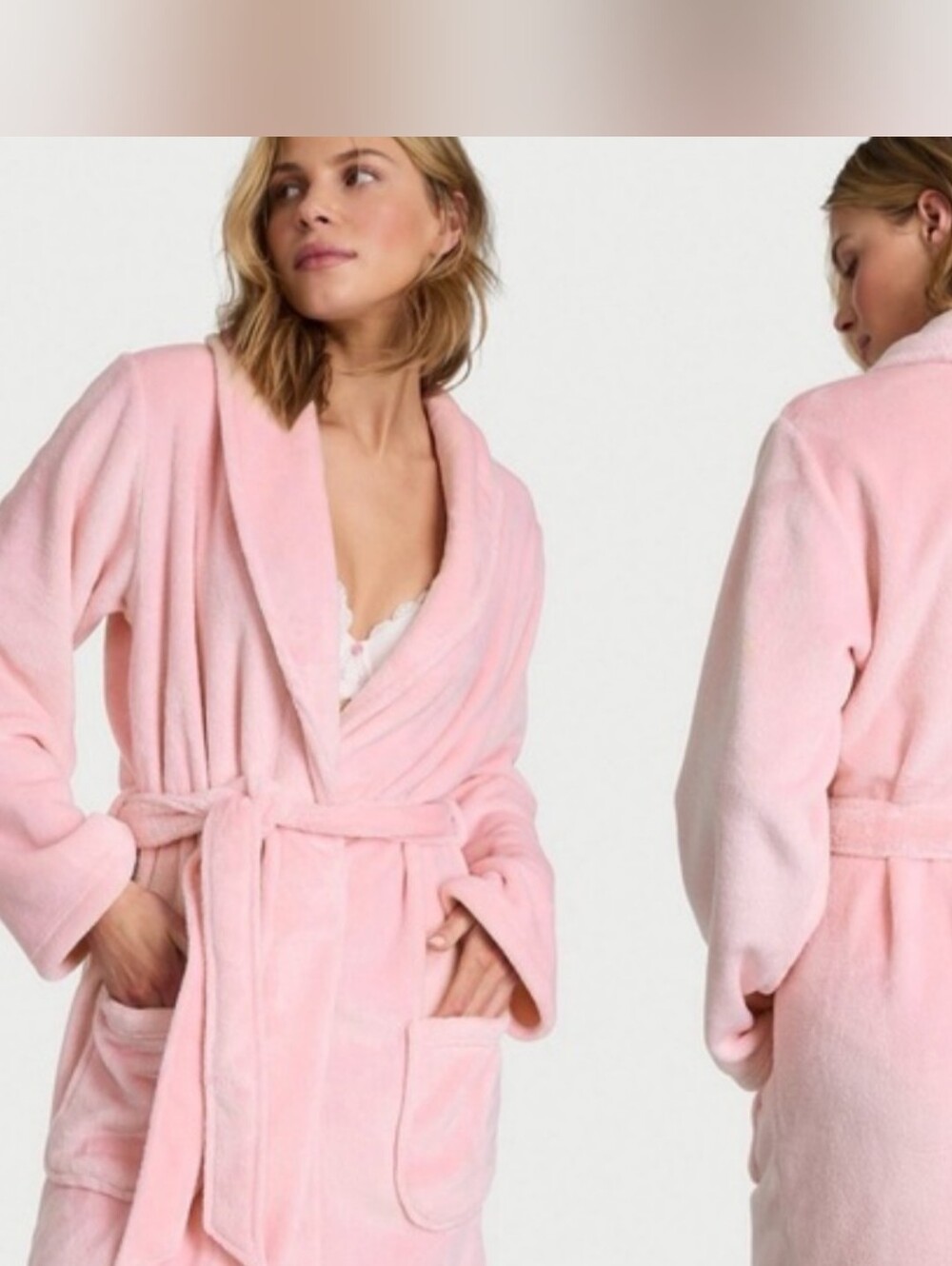 Victoria's secret's Angel cozy plush short robe size Medium/Large NWT